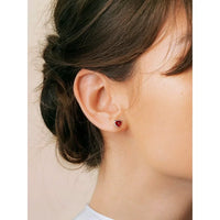 Load image into Gallery viewer, Heart Stud Earrings July Birthstone
