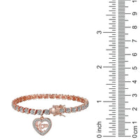 Load image into Gallery viewer, Diamond Accent Mom Charm 14k Rose Gold Plated 7.25&#39;&#39;
