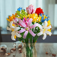 Load image into Gallery viewer, Flowers Bouquet Building Blocks Set Comes with Exquisite Packaging Box,5 sets of random colors and flowers
