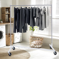 Load image into Gallery viewer, Heavy-Duty Clothing Garment Rack on Wheels - Silver 220 lbs
