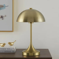 Load image into Gallery viewer, 18&quot; Modern Dome Touch On/Off Table Lamp, Brass &amp; Black Finishes
