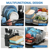 Load image into Gallery viewer, Stainless Steel Dish Rack with Drainage System -
