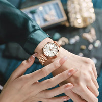 Load image into Gallery viewer, Women&#39;s Rose Gold Diamond Analog Quartz Watch
