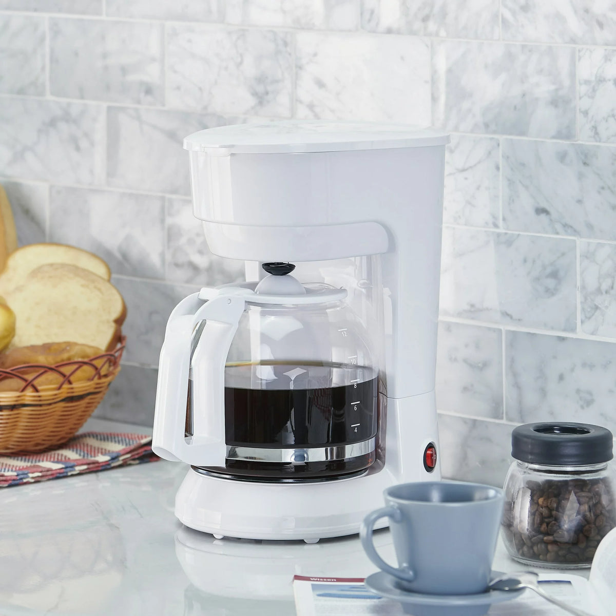 White 12-Cup Drip Coffee Maker