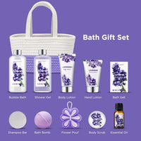 Load image into Gallery viewer, &quot;Luxury Lavender Spa Gift Set - 11 Piece Bath Basket for Women
