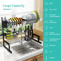Load image into Gallery viewer, Adjustable Stainless Steel Over Sink Dish Drying Rack
