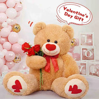 Load image into Gallery viewer, 35.4&quot; Giant Teddy Bear with Big Footprints Plush Stuffed Animals
