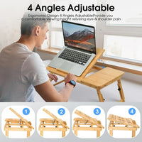 Load image into Gallery viewer, Lap Desk Bamboo Adjustable Bed Table - Multi-Use Laptop Tray Stand
