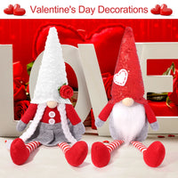 Load image into Gallery viewer, Valentines Day Gnome Plush Elf Decorations - 2PCS Mr and Mrs Handmake Scandinavian Tomte
