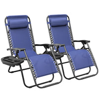 Load image into Gallery viewer, 2 Pack Blue Zero Gravity Patio Chairs
