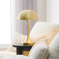 Load image into Gallery viewer, 18&quot; Modern Dome Touch On/Off Table Lamp, Brass &amp; Black Finishes
