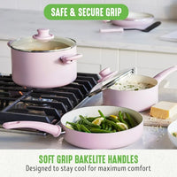 Load image into Gallery viewer, 18-Piece Soft Grip Toxin-Free Healthy Ceramic Non-Stick Cookware Set, Pink,
