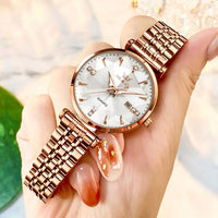 Load image into Gallery viewer, Women&#39;s Rose Gold Diamond Analog Quartz Watch
