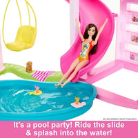 Load image into Gallery viewer, Barbie Dreamhouse, 75+ Pieces, Pool Party Doll House with 3 Story Slide
