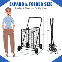 Load image into Gallery viewer, Heavy-Duty Folding Shopping Cart with Rotating Wheels
