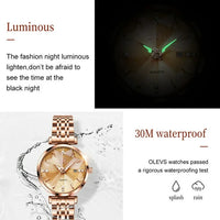 Load image into Gallery viewer, Women&#39;s Rose Gold Diamond Analog Quartz Watch

