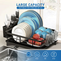 Load image into Gallery viewer, Stainless Steel Dish Rack with Drainage System -
