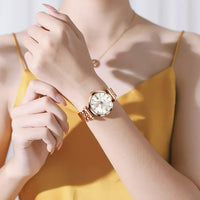 Load image into Gallery viewer, Women&#39;s Rose Gold Diamond Analog Quartz Watch
