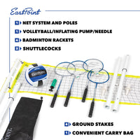 Load image into Gallery viewer, 2-in-1 Volleyball and Badminton Set with Adjustable Net

