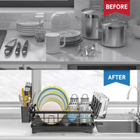 Load image into Gallery viewer, Stainless Steel Dish Rack with Drainage System -
