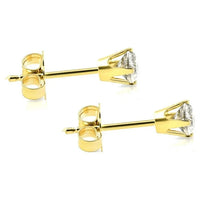 Load image into Gallery viewer, 1/3 Carat Diamond Stud Earrings (I2-I3 Clarity, IJ Color) 14k Yellow Gold
