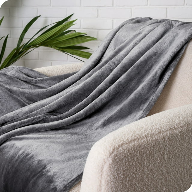 Micro plush Fleece Blanket - Soft & Cozy Full/Queen Size Gray Blanket