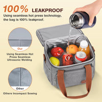 Load image into Gallery viewer, Expandable Insulated Lunch Bag - Leakproof Cooler Tote for Work &amp; Picnic
