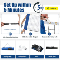 Load image into Gallery viewer, 10FT Adjustable Badminton Net Set with Carry Bag - Portable &amp; Easy Setup
