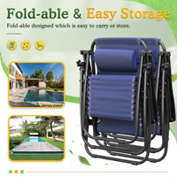 Load image into Gallery viewer, 2 Pack Blue Zero Gravity Patio Chairs
