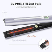 Load image into Gallery viewer, Round Flat Iron for Hair, Infrared Hair Iron 2 in 1
