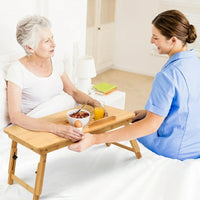 Load image into Gallery viewer, Lap Desk Bamboo Adjustable Bed Table - Multi-Use Laptop Tray Stand
