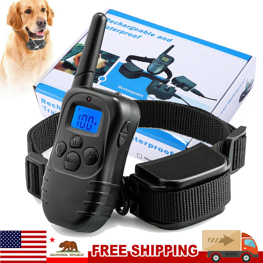 Waterproof and Rechargeable 330 Yard Dog Shock Training Collar with LCD Remote Control