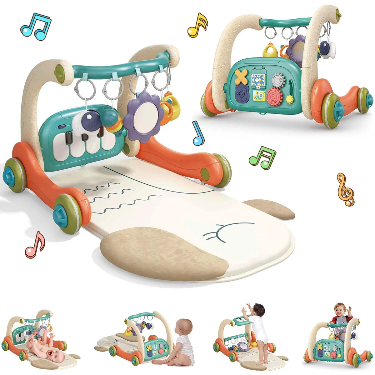 3 in 1 Baby Play Mat and Piano Activity Gym for Newborn Babies and Toddlers