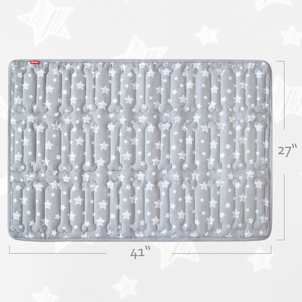 Dog Bed Mat with Cute Prints for Kennels Crates Beds Anti-Slip Bottom 3 Sizes