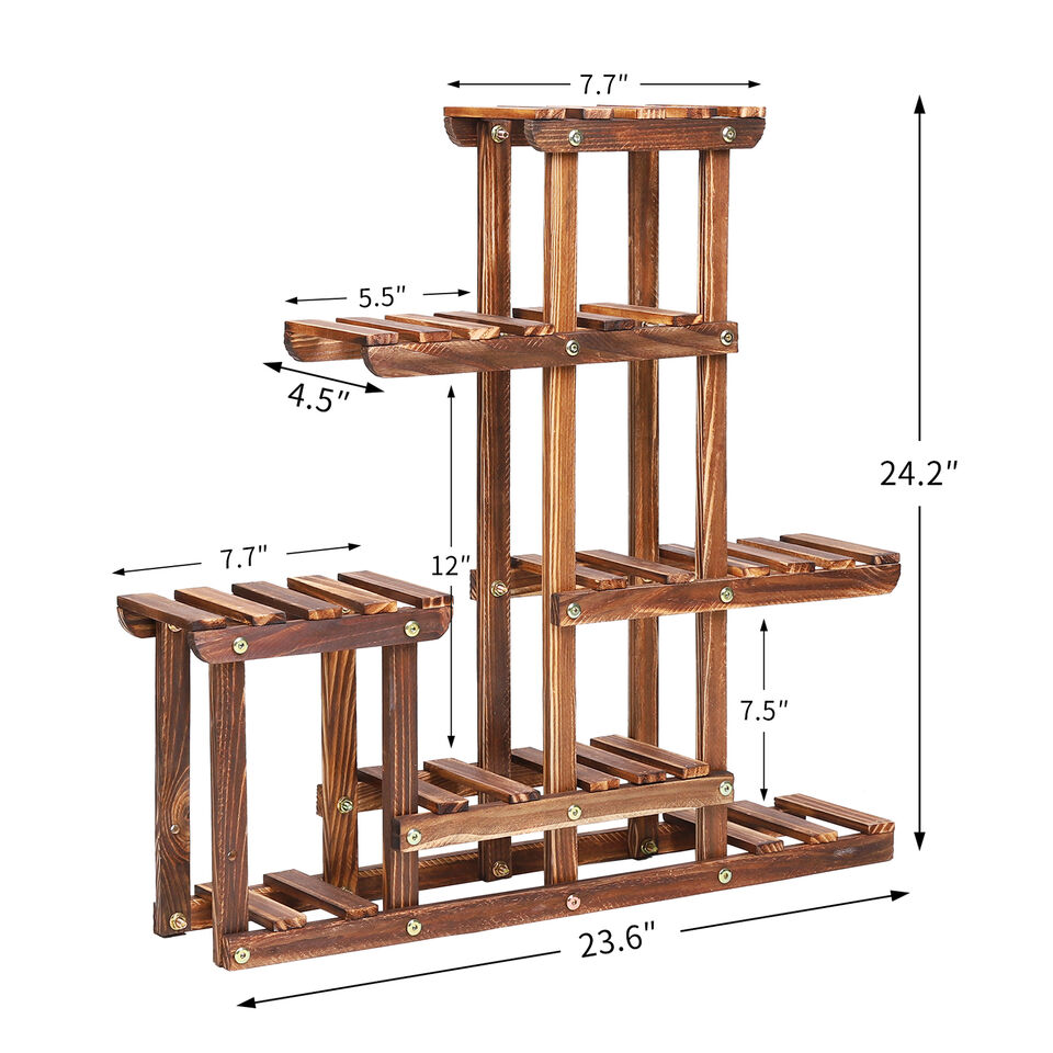 Multi-Tier Wooden Plant Stand Holder Indoor