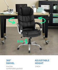 Load image into Gallery viewer, Black Leather Office Chair
