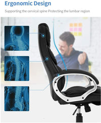 Load image into Gallery viewer, Black Leather Office Chair
