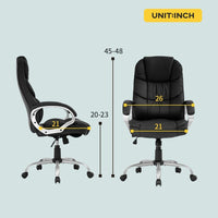 Load image into Gallery viewer, Black Leather Office Chair
