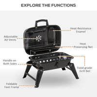 Load image into Gallery viewer, Portable Tabletop Charcoal Grill BBQ Camping Picnic Cooker Air Vent Outdoor

