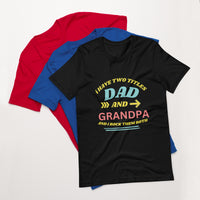 Load image into Gallery viewer, UNISEX T-SHIRT - I HAVE TWO TITLES DAD AND GRANDPA AND I ROCK THEM BOTH

